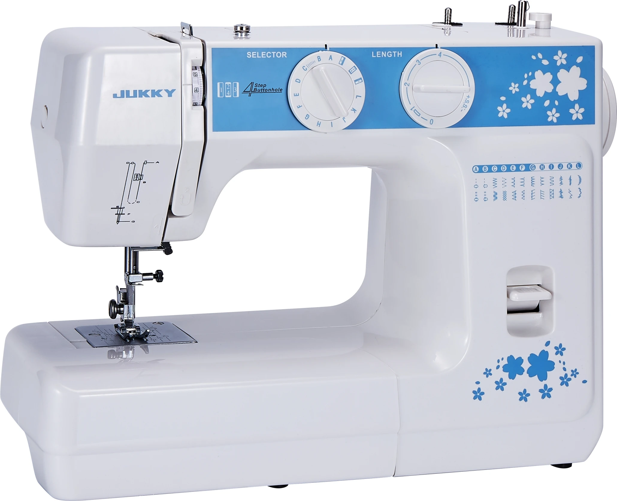 JK6224 Domestic House hold Multi-Function Sewing Machine with 24 stitches and built-in light for homeuse