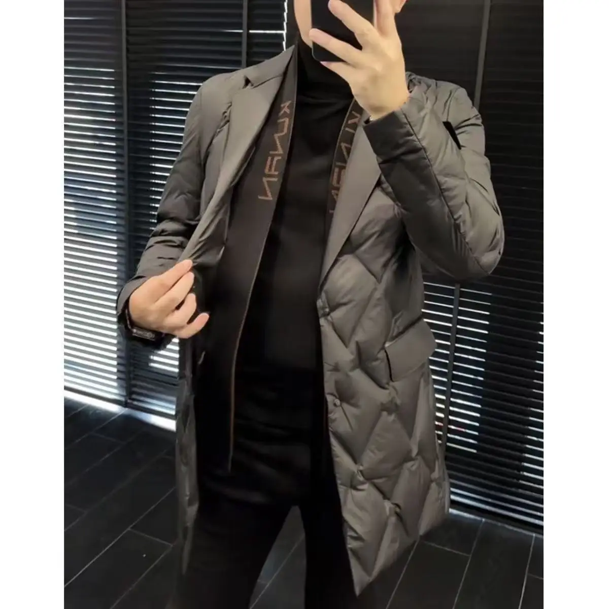 

Мужская зимняя куртка ультратонкого кроя, очень теплая, с наполнителем из пуха и хлопка, с длинными рукавами, повседневная, модная, легкая верхняя одежда