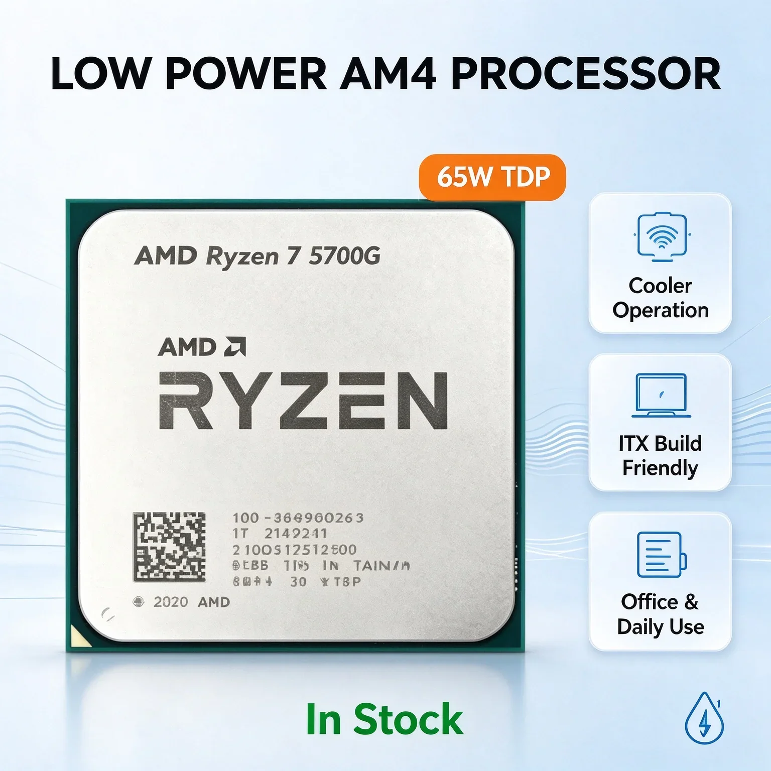 AMD Ryzen 7 5700G Desktop Processor 3.8GHz 8C16T 65W Low Power 16MB L3 Socket AM4 APU For ITX Silent PC Build In Stock