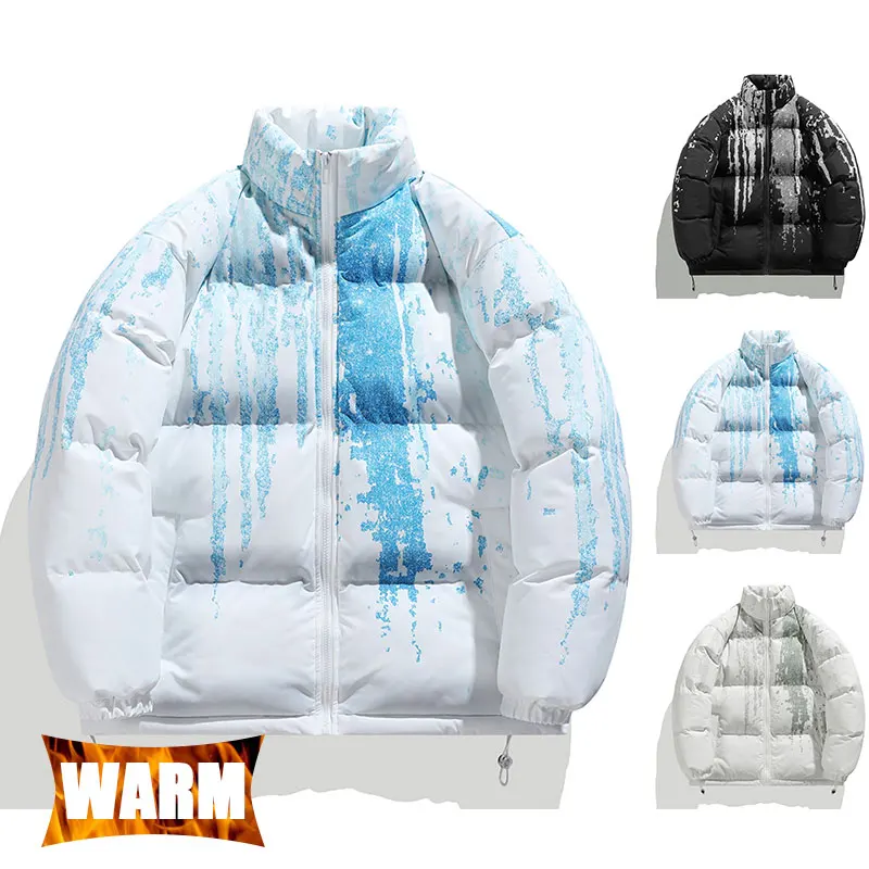 

Winter Padded Jacket Women Gradient Thickened Windproof Camping Sports Jacket Men Warm Contrasting Mountaineering Casual Coats