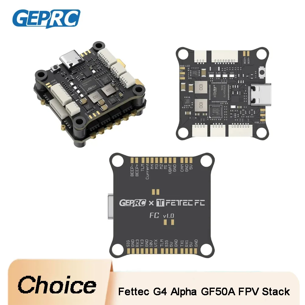 

GEPRC Fettec G4 Alpha GF50A FPV Stack G473 FC S2M 50A 4IN1 ESC Dshot2400 для любителей дрона фристайла