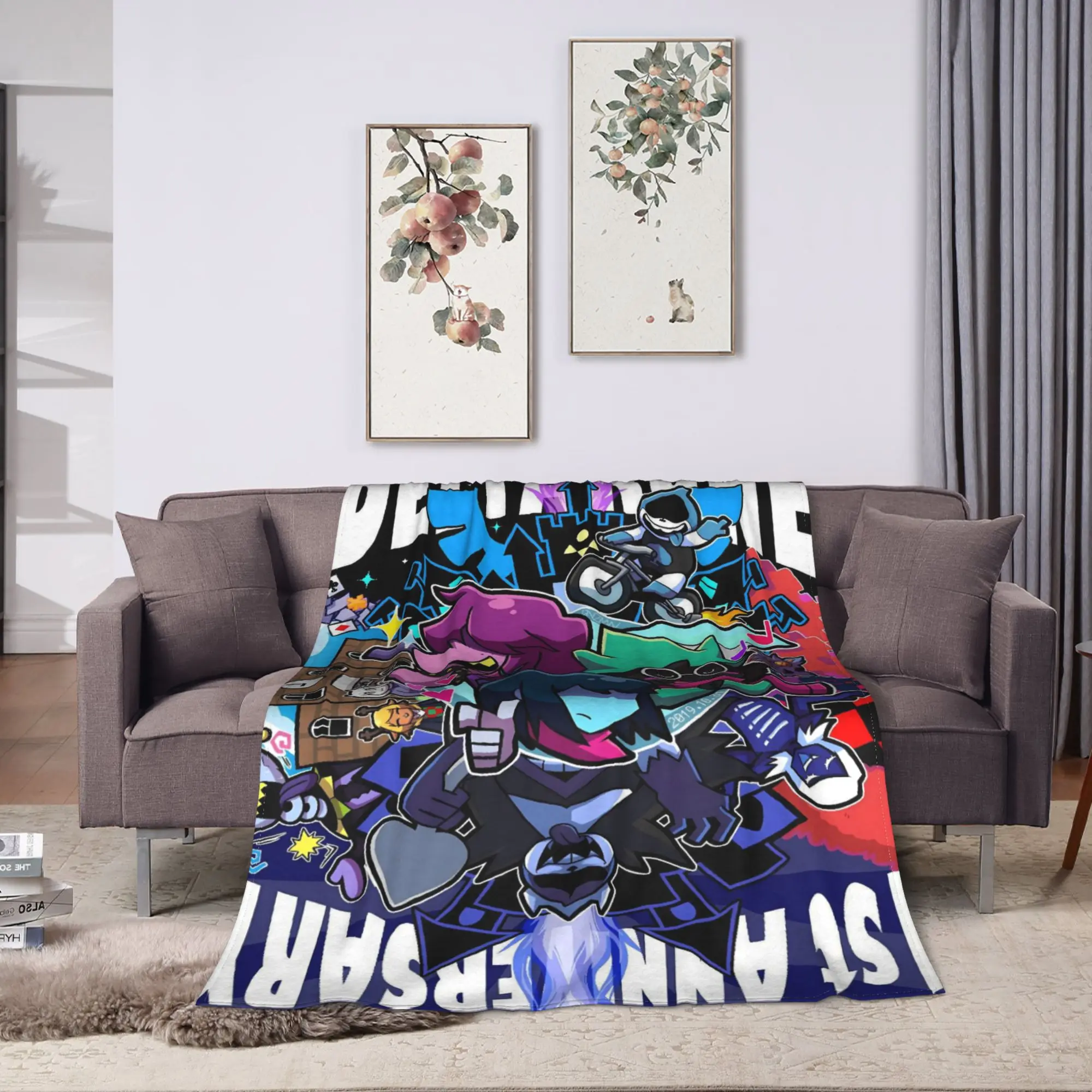 Deltarune Game Blanket  Super Soft Funny Plush Throw Blanket For Bedroom Airplane Travel Flannel Bedspread Bed Cover