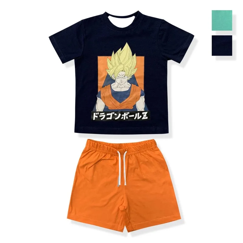 Conjunto de Pijama de Anime Dragon Ball Super 2026 Son Goku con Estampado Completo, Camiseta y Pantalones Cortos de Secado Rápido, Suaves y Ligeros para Hombre y Mujer