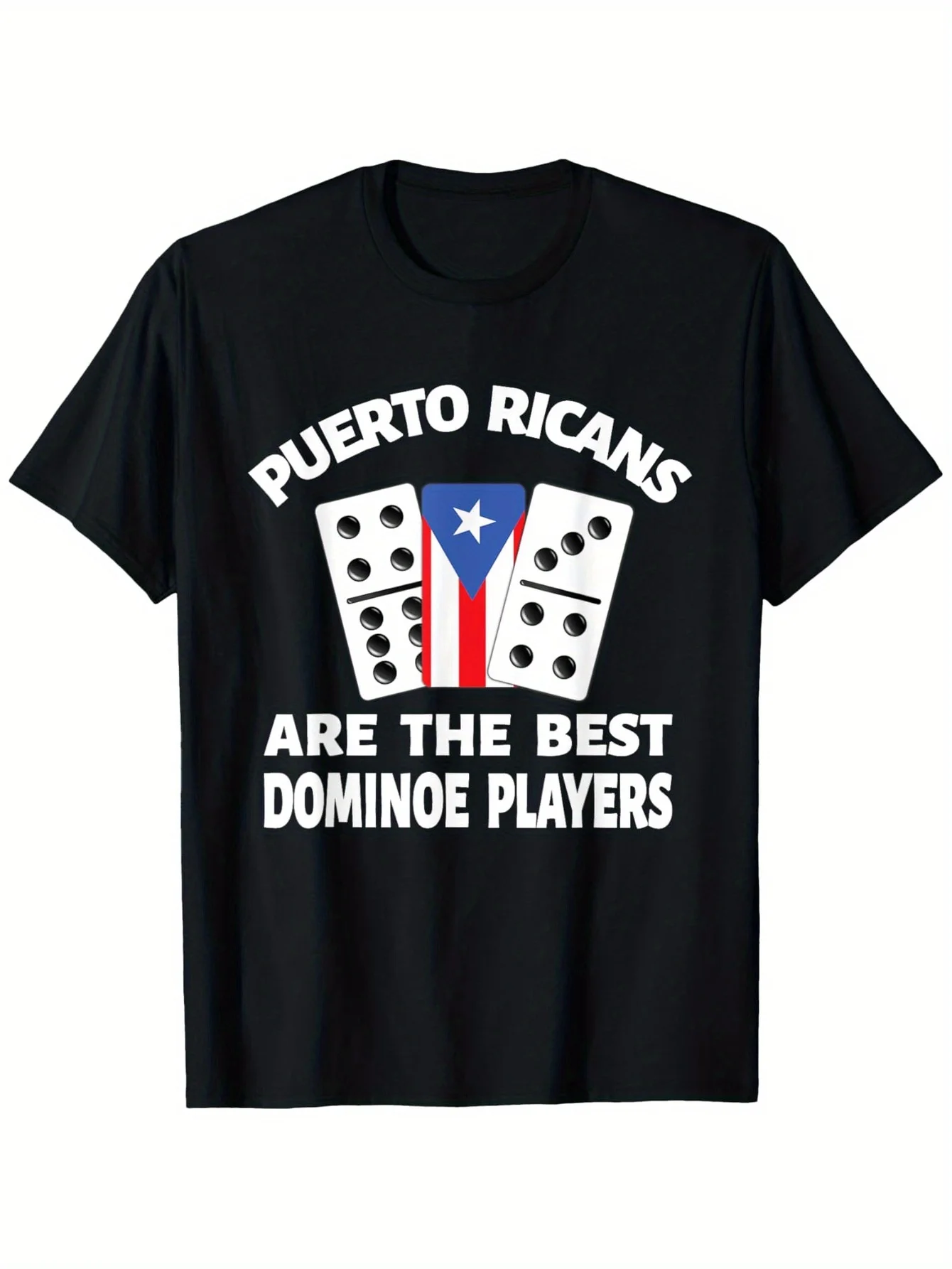 Puerto Rico Flag Domino Puerto Rican Dominoes Train T-Shirt, Loose style new unisex short-sleeved T-shirt, casual