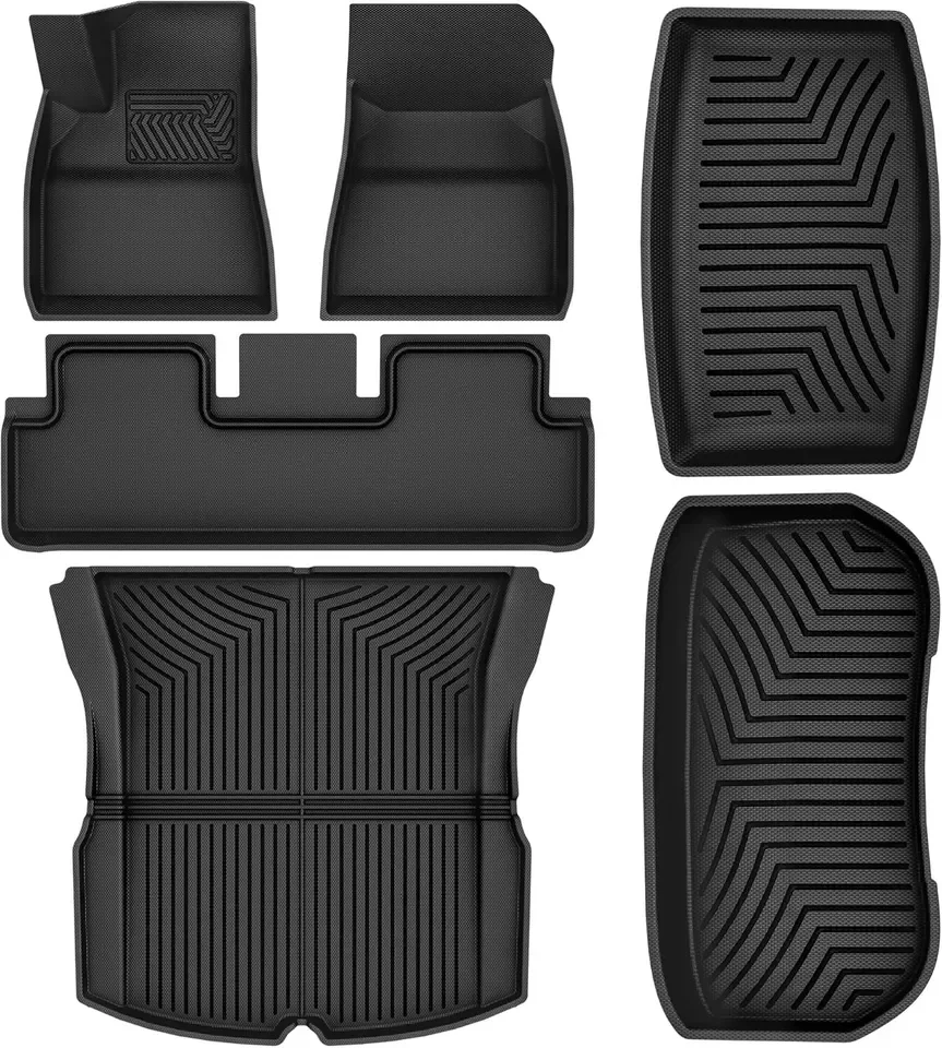 OEDRO Car Floor Mats for Tesla Model3 Highland 2024 All Weather Floor Liners Trunk Mat