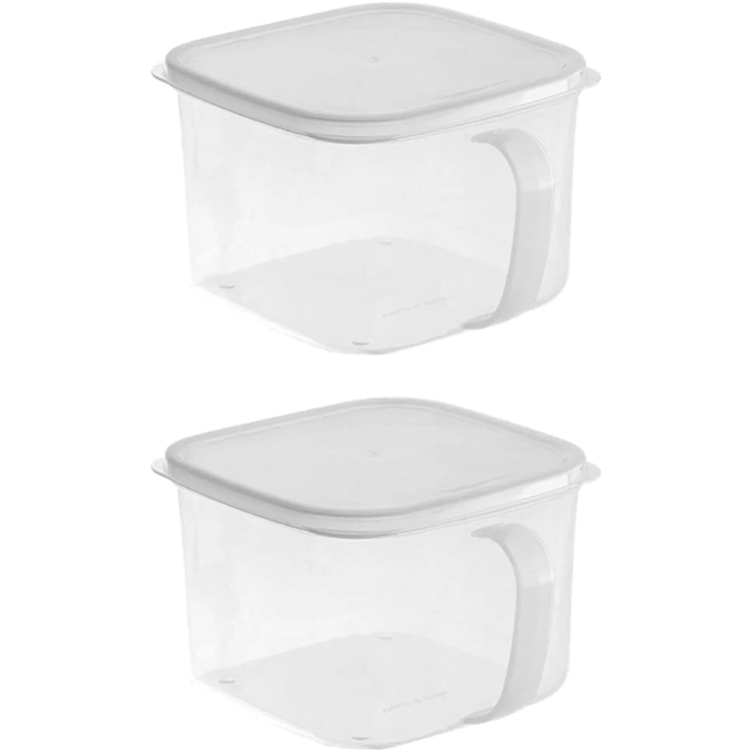 2Pcs Plastic Containers Food Organizer with Lid Handle Plastic Food Containers with for Fruits Vegetables Meat