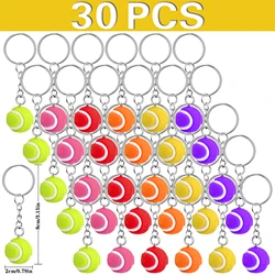 30PCS Tennis Keychain Purse Charm Football Key Chain Ball Sack Keychain Sports Tennis Ball Keyring Sports Keychains
