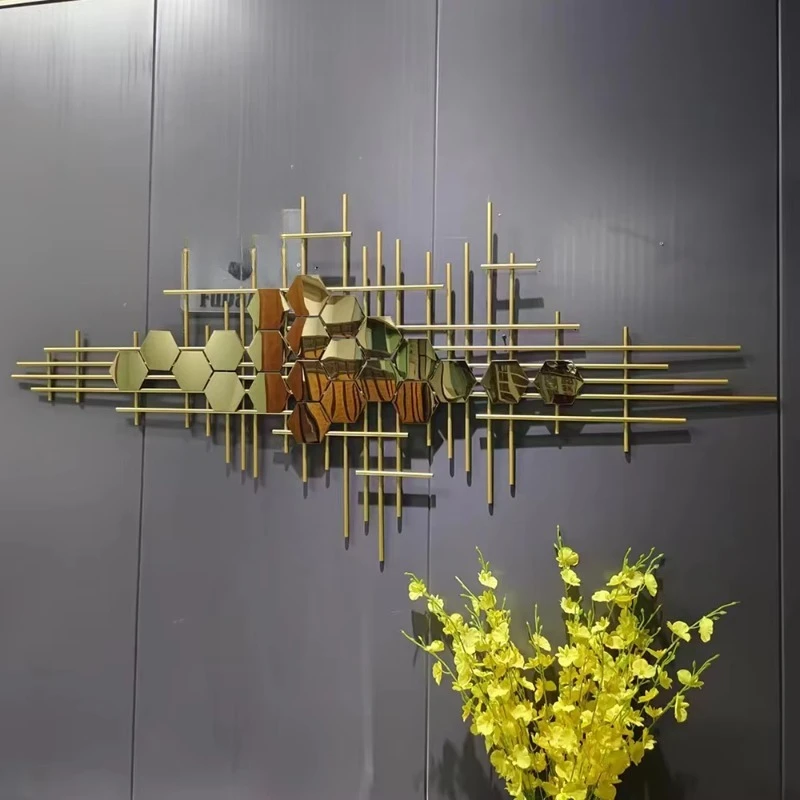 150 * 69 cm generous novel design light luxury wall hanging art iron decoration gold metal wall hanging
