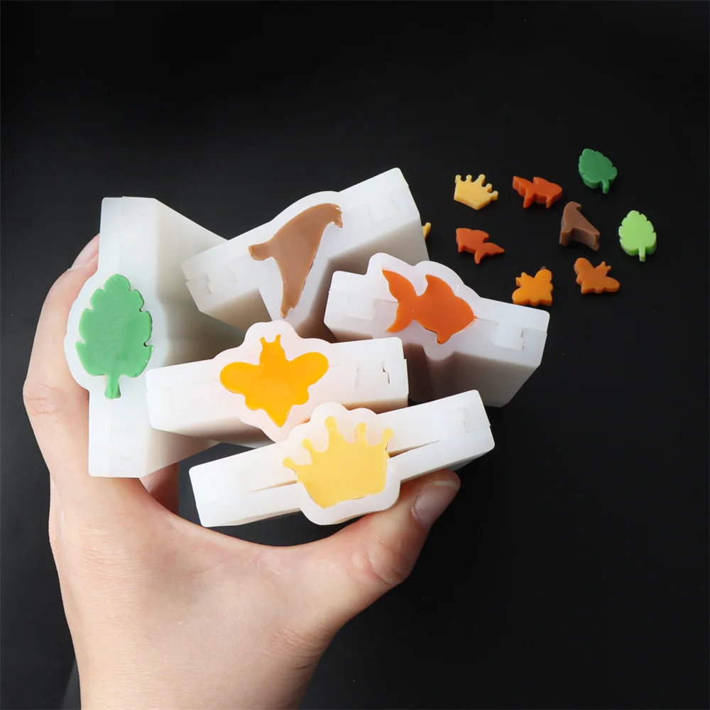 Exclusive Models Animal Soap Tube Mold Plant Chocolate Mould DIY Crow Goldfish Bee Crown Leaf Candle Tool Home Crafts