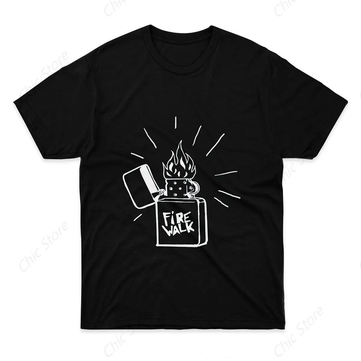 Mens Tshirt Firewalk Lighter T-shirt- Life Is Strange Before The Storm Chloe Price T-shirt Shirts for Men O-Neck Short Sleeves