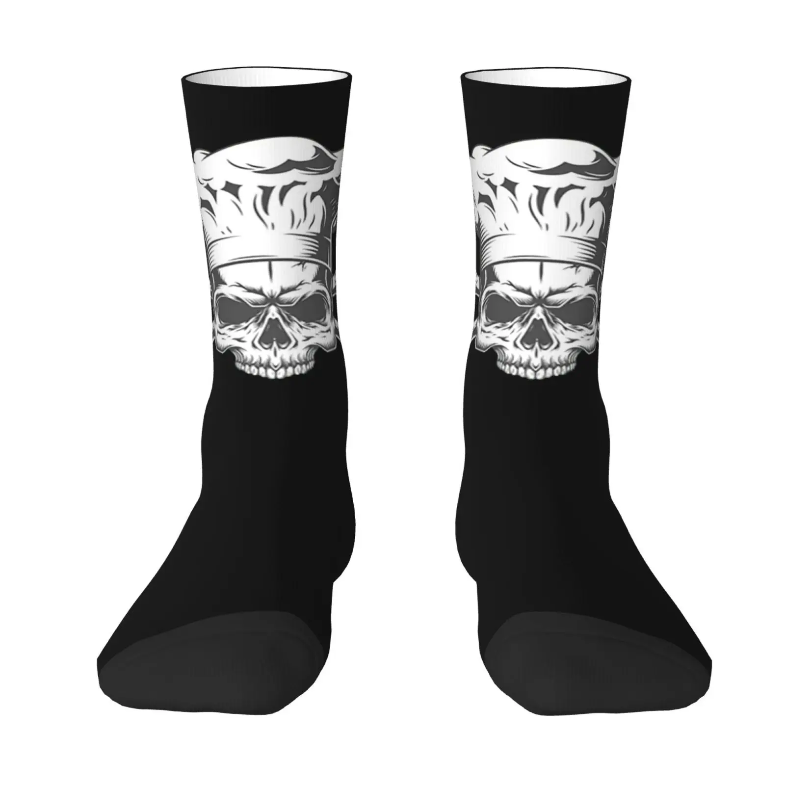 

Носки с принтом Skeleton Chef, модные повседневные носки в стиле ретро, ​​удобные, теплые, дышащие, нескользящие носки, Crazy Street Hip Hop