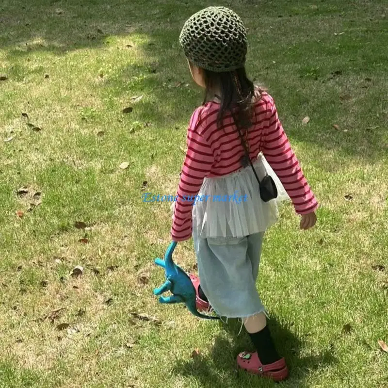 

090B Breathable Polyester Layered Skirt Stretchy Waist Design Practical Toddler Play Skirt For Outdoor Activity