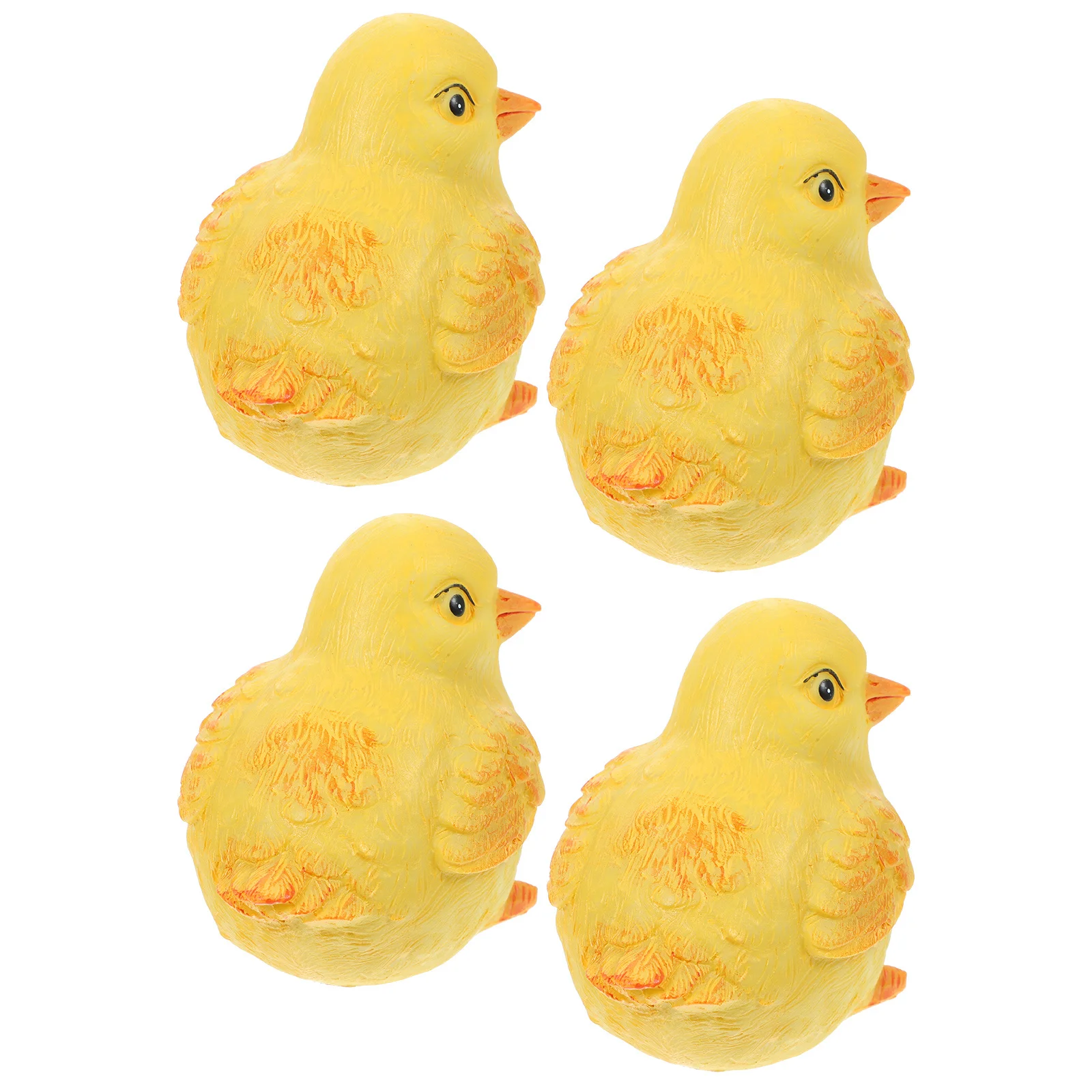 

4Pcs Miniature Resin Chicken Chick Sculptures Cute Small Animal Lawn Garden Balcony Desktop Micro Landscape Decor