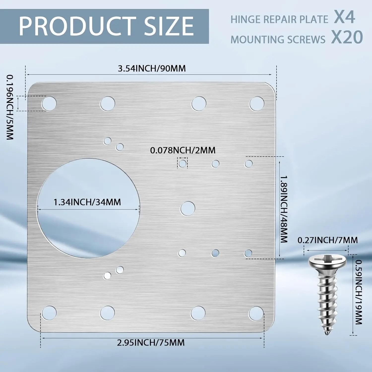 Cabinet Hinge Repair Plate Kit Kitchen Cupboard Door Hinge Mounting Plate With Holes Flat Fixing Brace Brackets Household Tools