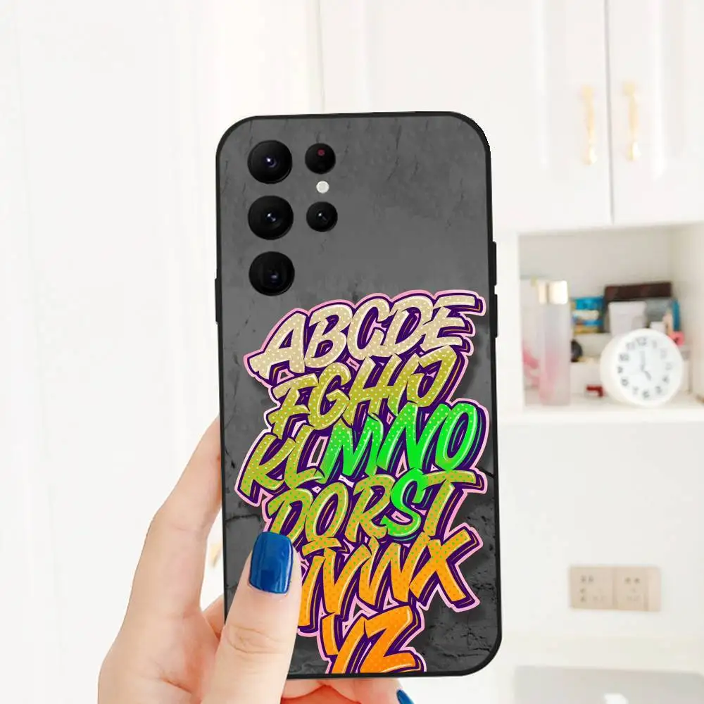 B-bolha letras caso de telefone para telefone série s s20 s21 s22 s23 s24 fe plus ultra tpu macio para pele-amigável capa