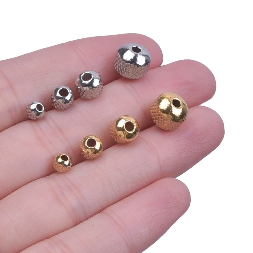 10/20/30/50pcs/Lot Different Size Small Hole Beads For Jewelry Making Supplies Gold/Silver Color Vintage Spacer Bead Accessories