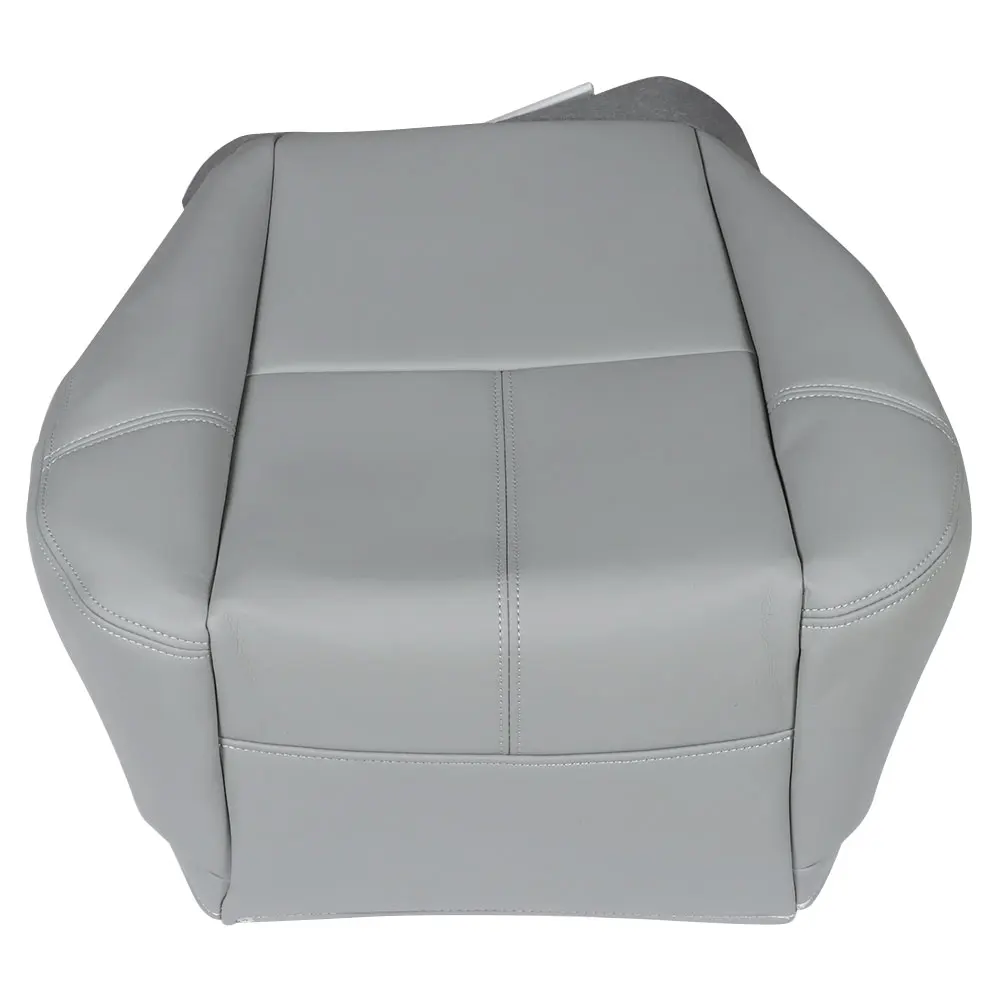 Leather Seat Driver Bottom Cover Bucket Seat Replacement for Silverado 2007-2014 Grey