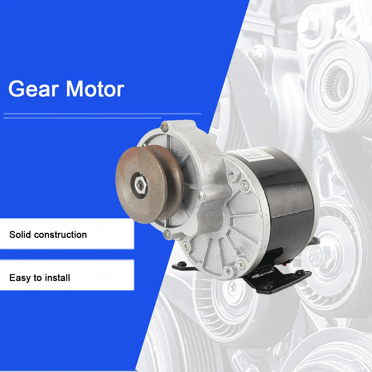

DC12V 250W Brushed Motor Gear MY1016Z Electric Reduction Motor Gear Motor with Belt Pulley 2750rpm Electric Bicycle Motor