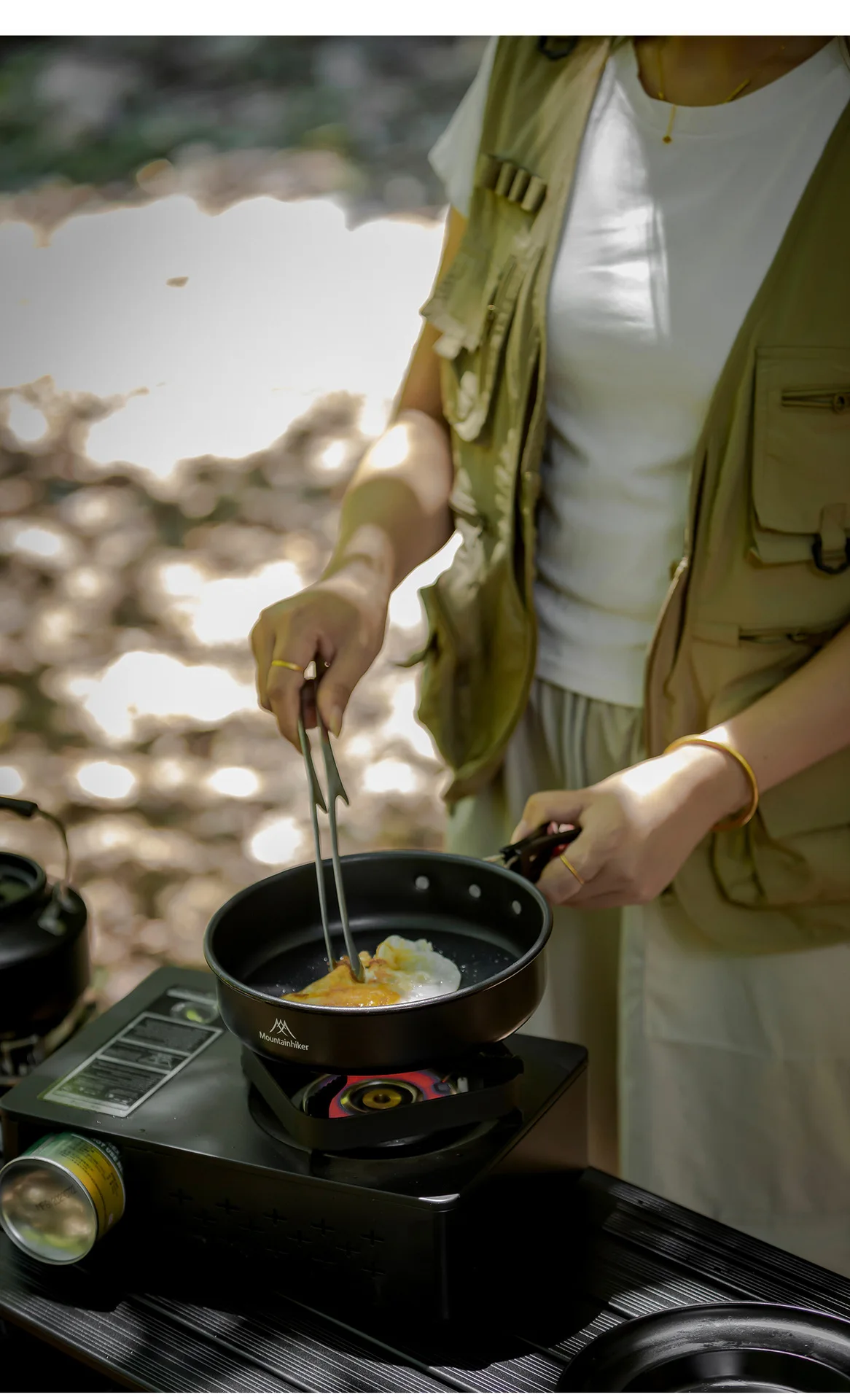MOUNTAINHIKER Camping-Kochgeschirr-Set Outdoor-Bratpfanne Tragbarer Wasserkocher Faltbares Picknick-Geschirr Küchenutensilien Kochutensilien – Detail 15