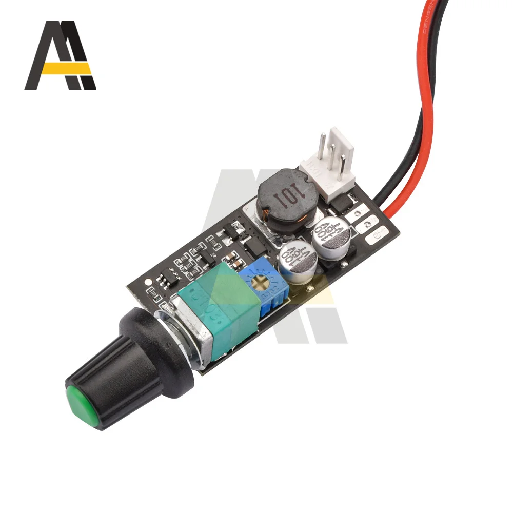 1A 2A 2-3 drutu regulator prędkości wiatraka DC5-12V 4 drutu wentylator PWM regulator prędkości wiatraka płyta kontrolera z pokrętło przełącznika wentylatora regulacja prędkości moduł