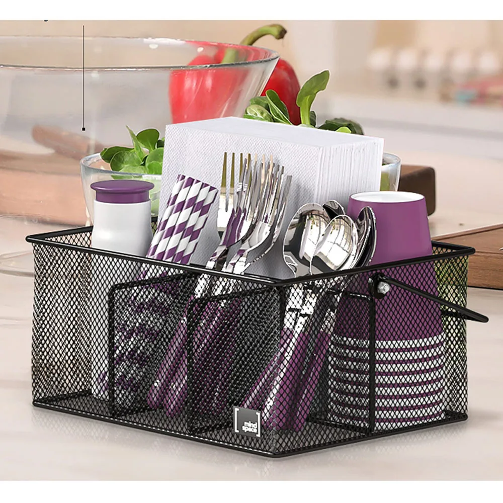 

Kitchen Knife and Fork Storage Basket Iron Mesh Dining Table Tableware Organizer Spoons Knives Napkins Outdoor Utensil Holder