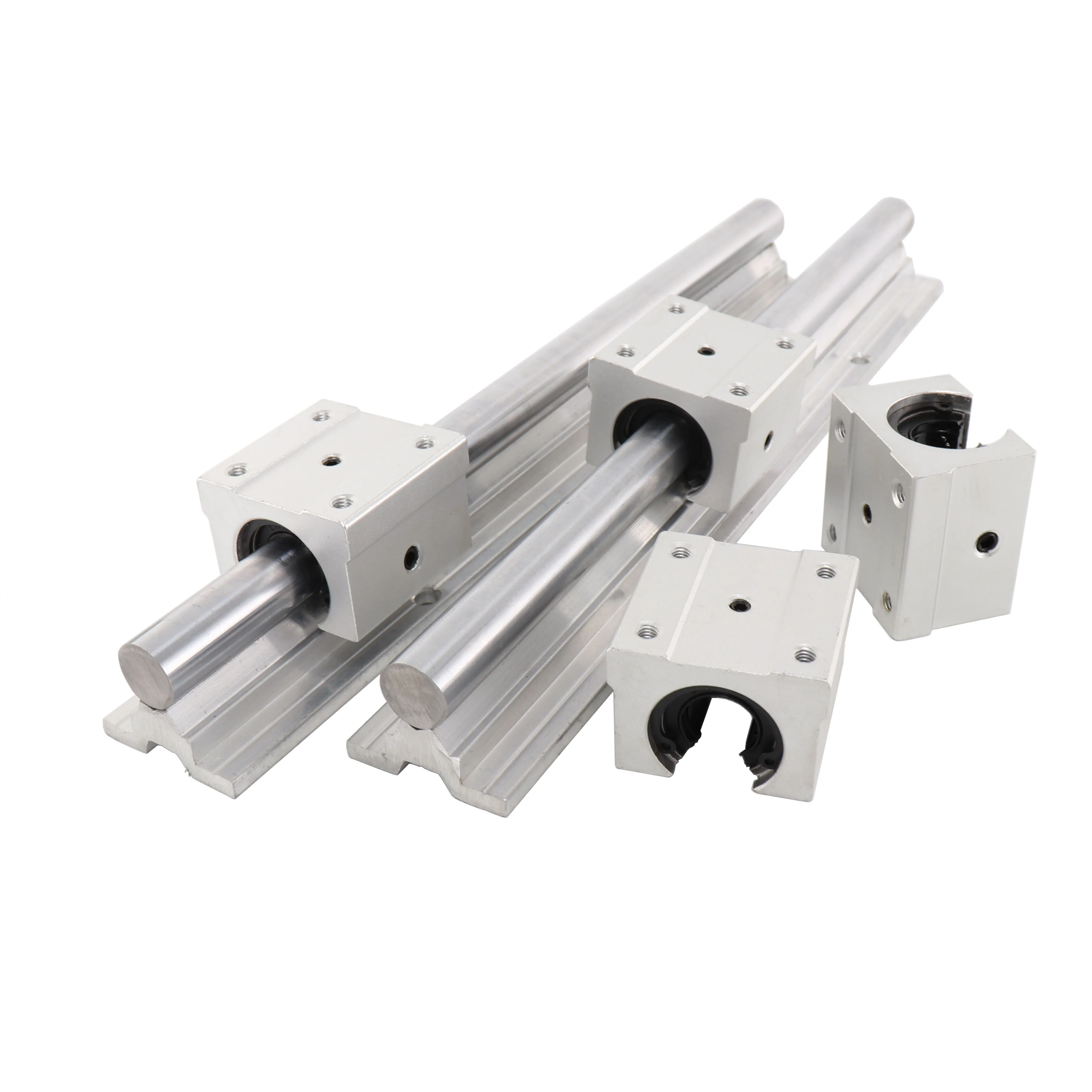 2PCS SBR16 Linear Guide 4PCS SBR16UU Guide Slider SFU1605 Ball Screw Nut Seat + EKEF12 Or  Support Seat
