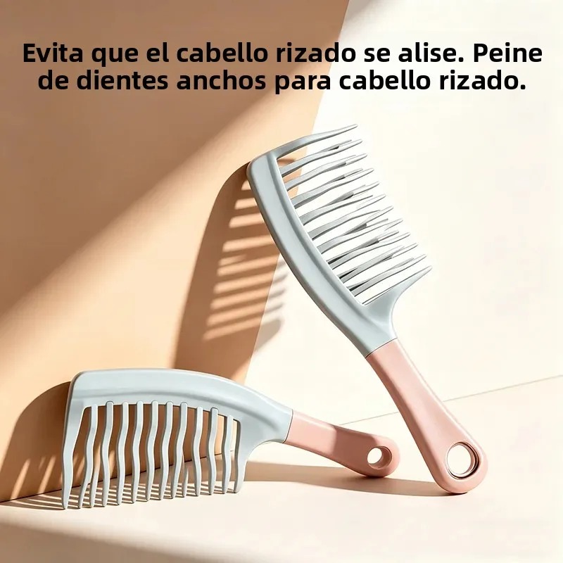 Peine de doble filo ancho para cabello largo y rizado, herramienta elegante para el cuidado del cabello y peinados voluminosos, ideal para el manejo del cabello rizado y uso doméstico.