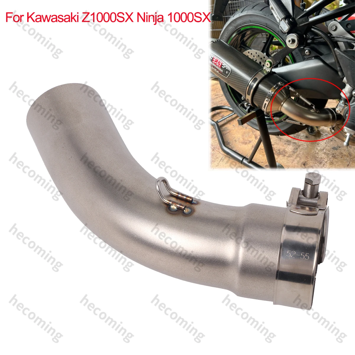 

Modified Exhaust Mid Link Pipe Slip on for Kawasaki Z1000SX Ninja 1000SX 2021-2024 Escape Moto Muffler Link Mid Pipe