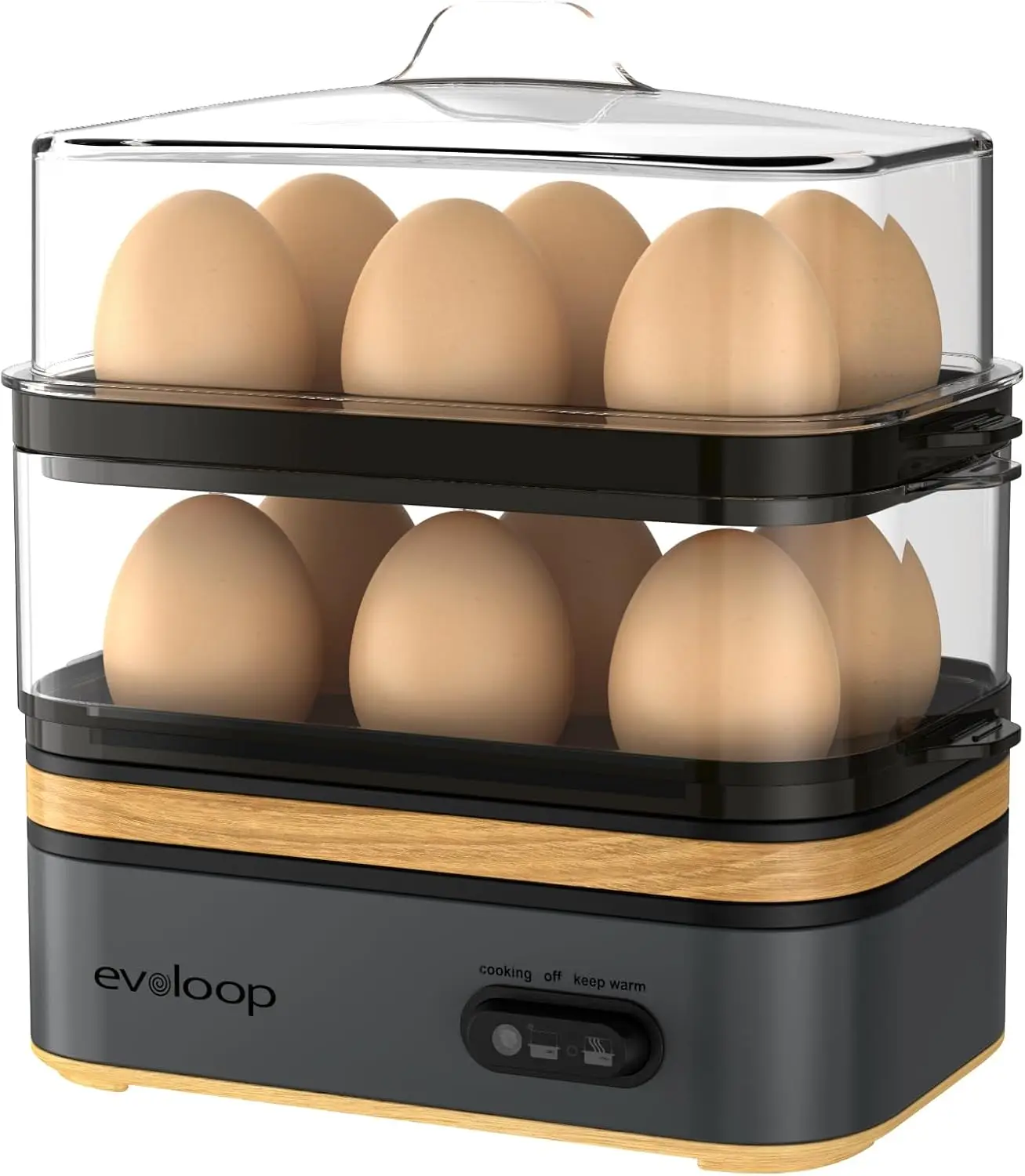 

Rapid Egg Cooker Electric 12 Eggs Capacity, Soft, Medium, Hard Boiled, Poached, Omelet Maker Egg Poacher & Vegetable