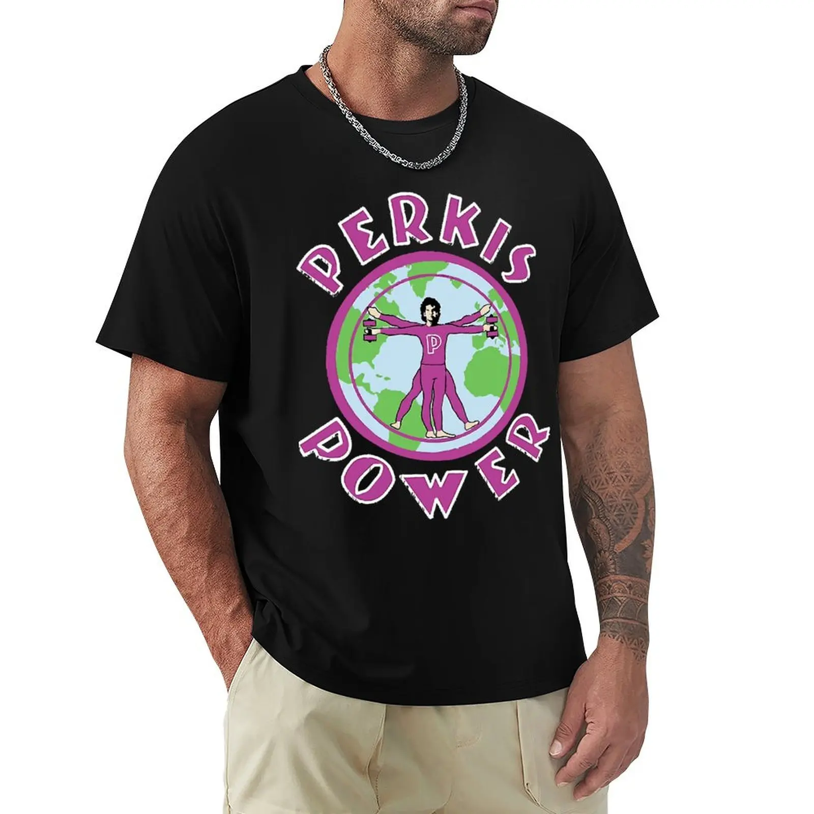 Perkis Power T-Shirt Classic Print Short Sleeve Shirt