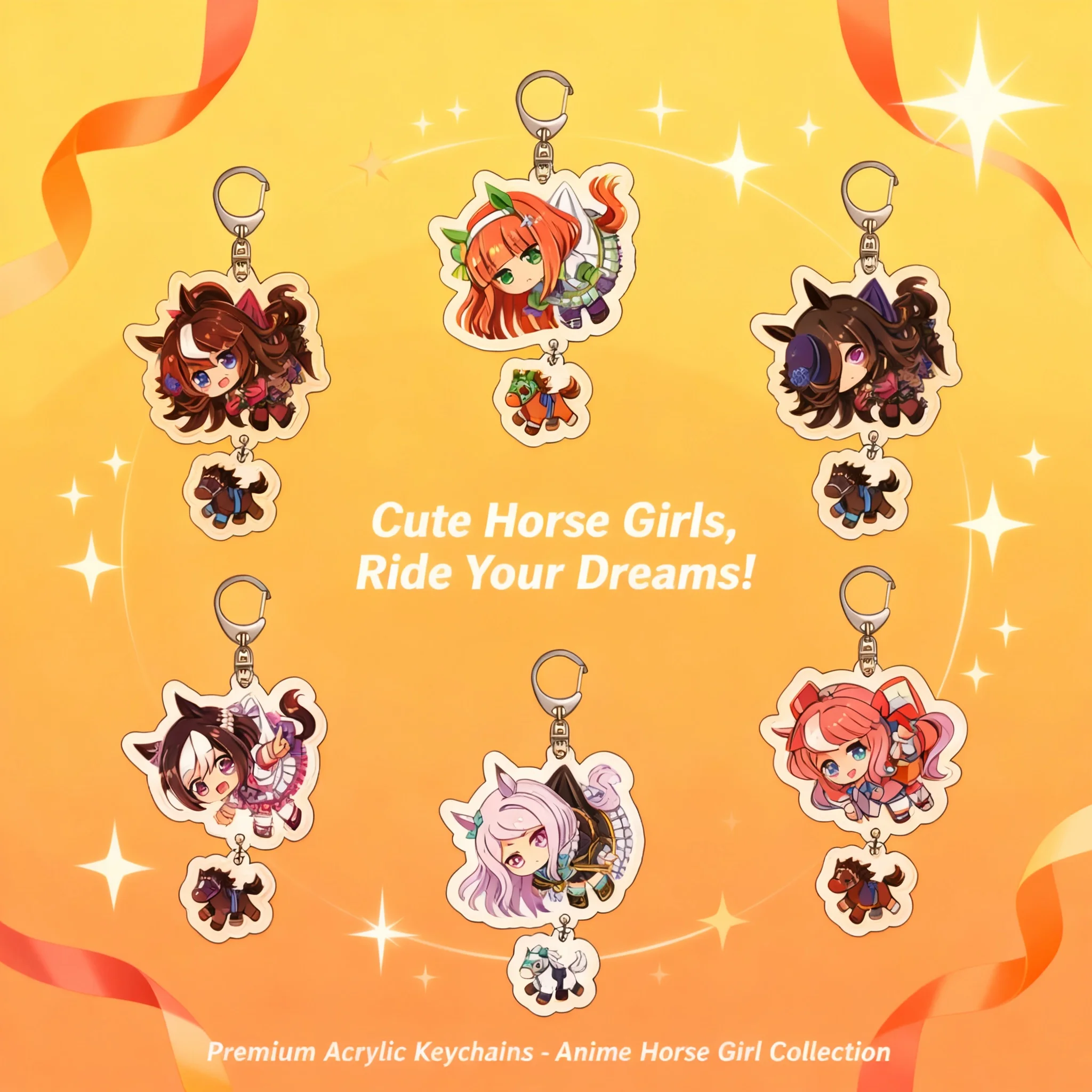 

Anime Merchandise Umamusume Pretty Derby Special Week Acrylic Keychain Silent Bell Creative Pendant Accessories for Fans