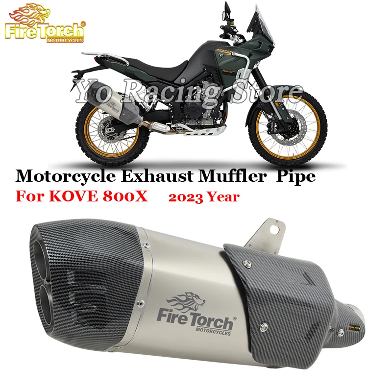 

Slip On For Kove 800X 800 X Adventure Rally Pro 2023 Motorcycle Exhaust System Modified Double Hole Muffler Moto Mid Link Pipe