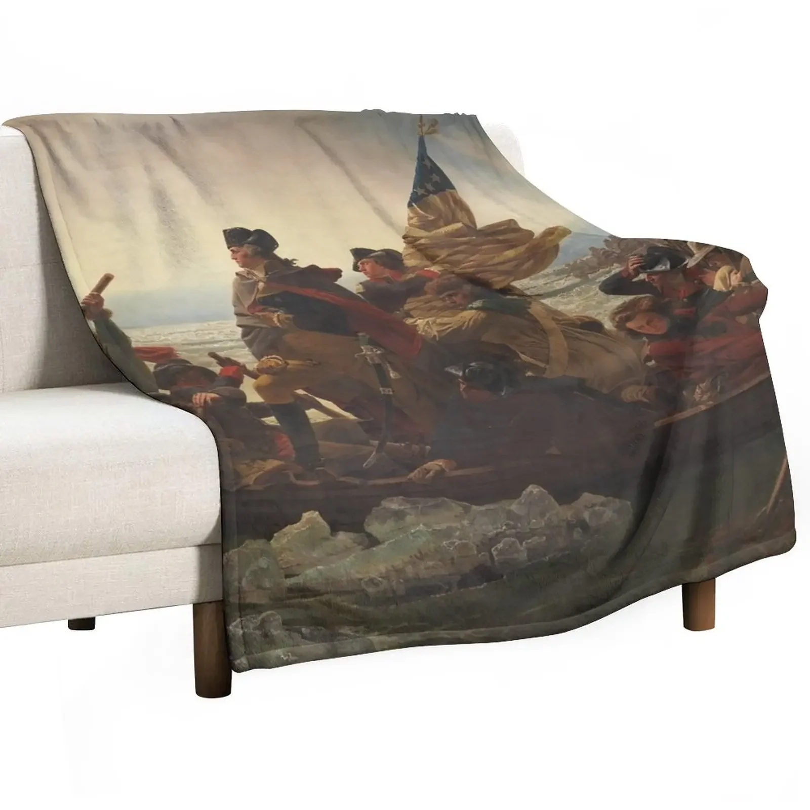 Washington Crossing the Delaware Throw Blanket Furry Quilt Hairy Blankets