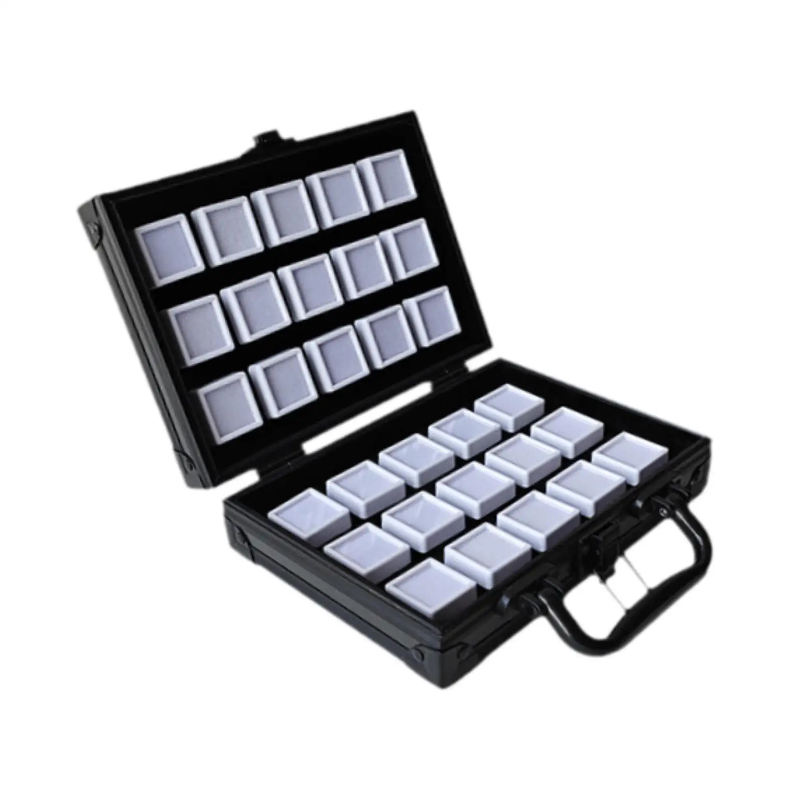 

Gemstone Display Handled Box Diamond Box Aluminum Alloy for Collectibles Display Case for Necklaces Rings Diamond Earrings