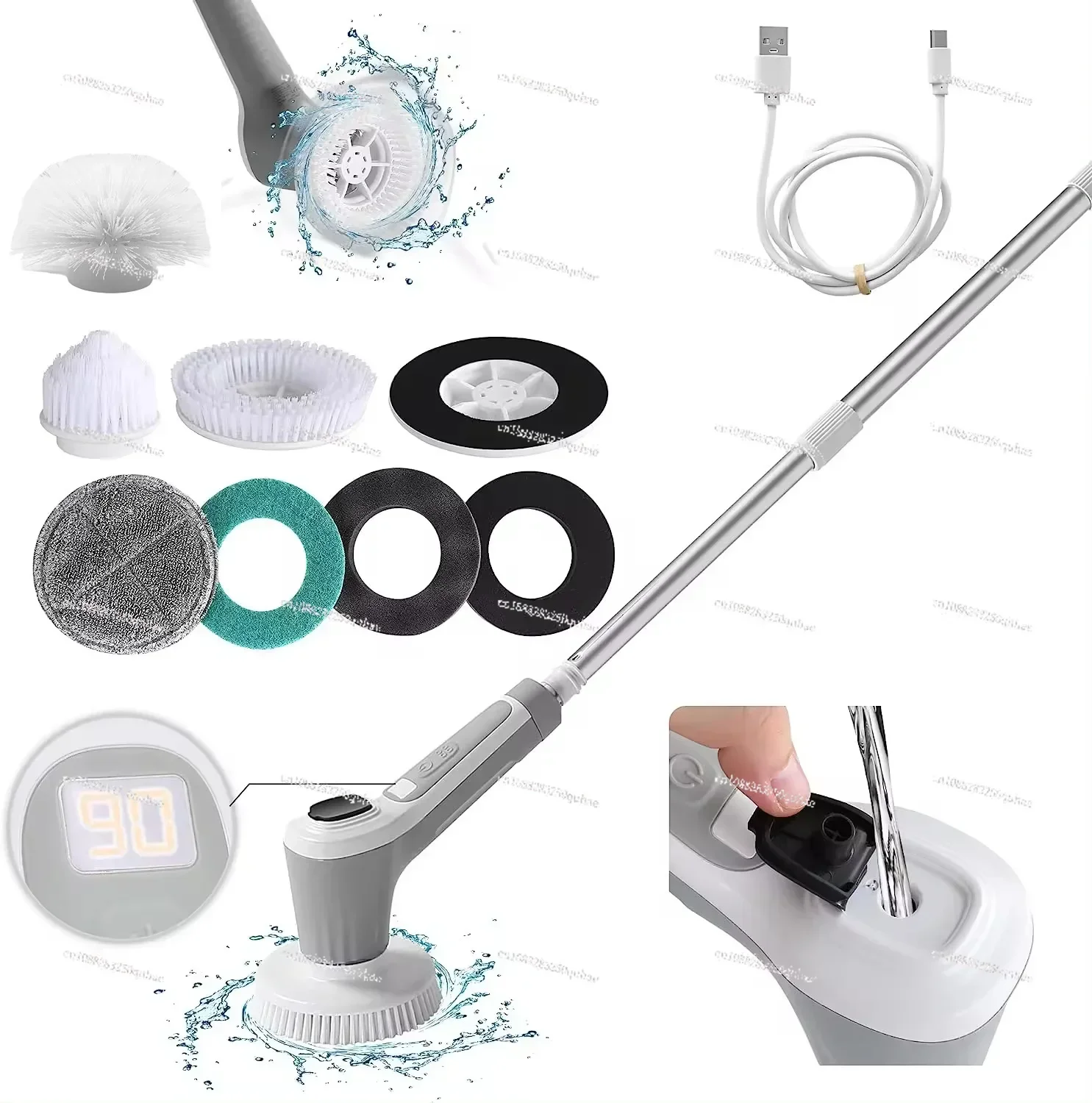 Multifunctional Spray Electric Cleaning Brush Household Bathroom Kitchen Floor Tile Wireless Handheld Waterproof