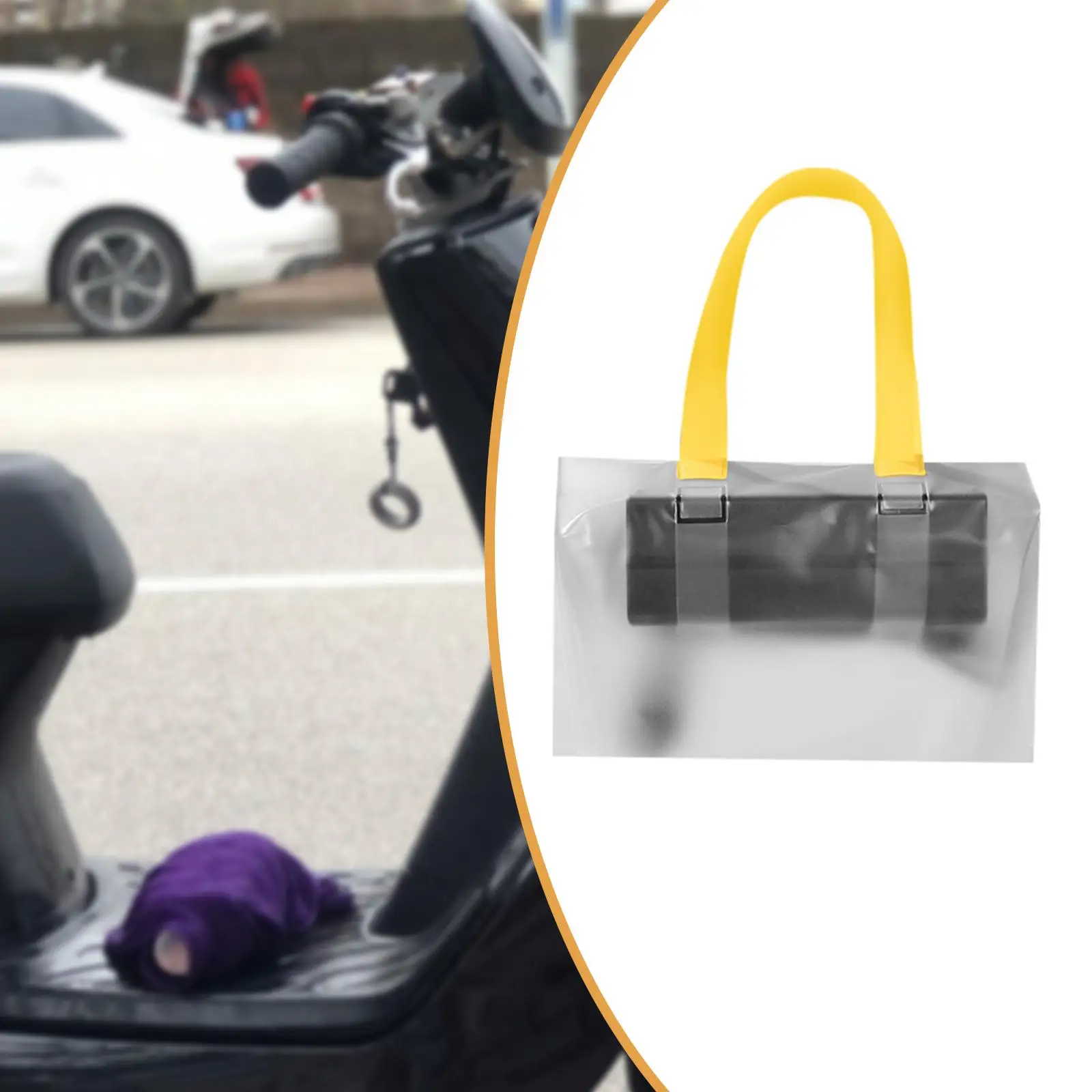 

Motorcycle Charger Waterproof Bag Organizer Weather Resistance PVC Large Bottom Opening Electrical Connection Cover Rain Cover