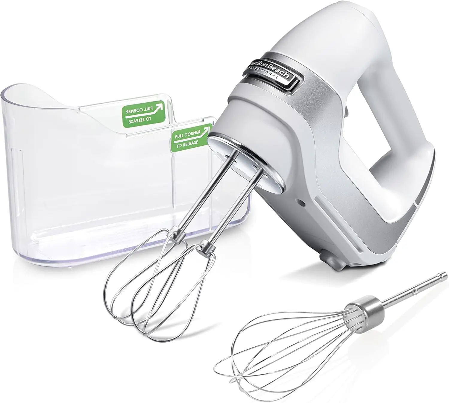 

5-Speed Electric Hand Mixer with DC Motor, Slow Start, Storage Case & Stainless Steel Attachments