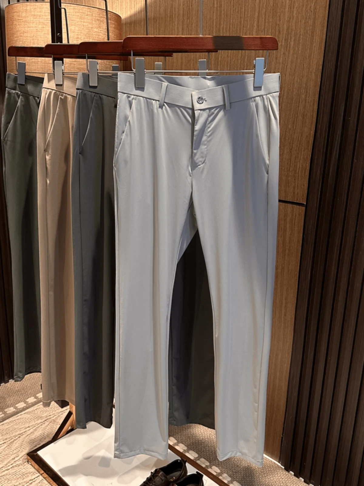 

Four-Proof High-Tech Men's Casual Pants Summer Waterproof UV Protection Straight Leg Versatile Lightweight Breathable Nylon