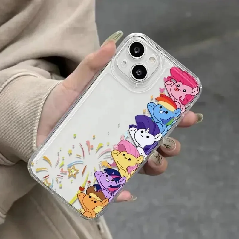 เคสโทรศัพท์ใสลายมายลิตเติ้ลโพนี่ สำหรับ iPhone 15 14 13 12 Pro Max ลายการ์ตูนพิ้งกี้พาย เคสป้องกันโทรศัพท์