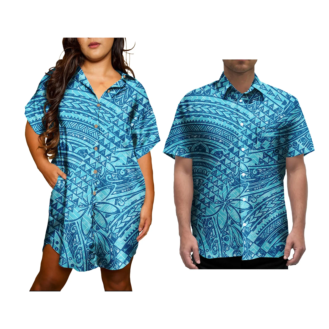 Vestido polinesio samoano tradicional Tribal de las Islas del Pacífico para mujer, vestido Floral Vintage elegante personalizado de Samoa, conjunto para parejas