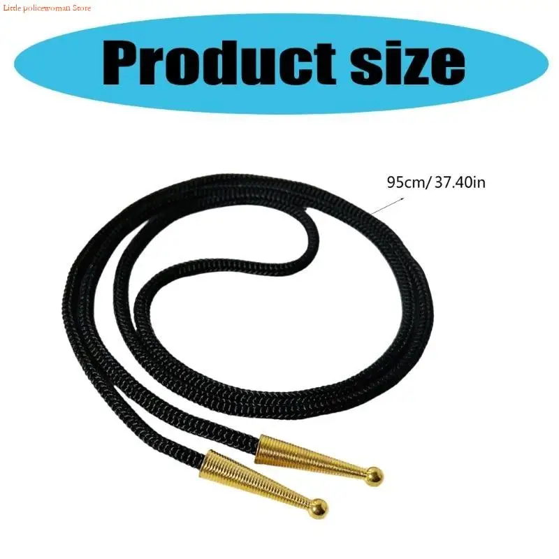 F92D cordão amarração bolo nylon ajustável com pingente gravado metal para craftie artesanal Acessórios decorativos