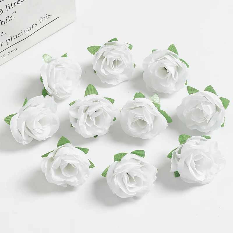 10/20/50 Stück 3,5 cm rote Seidenrose künstliche Blumen Kopf für Hochzeit Zuhause Raumdekoration DIY Braut Haarschmuck gefälschte Blume – Detail 10