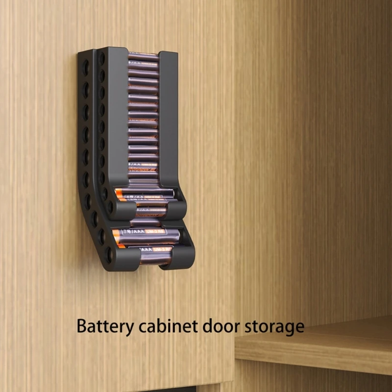 Wall Mounted Battery Holder Vertical Organizers Case Convenient Storage Container for AAA&AA Combos Batteries Holder