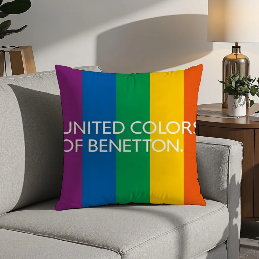 Clothing Brand B-Benetton Pillow Case Plush Fabric Soft  Pillowcase Double Sided Print Cushion Cover Household Gifts