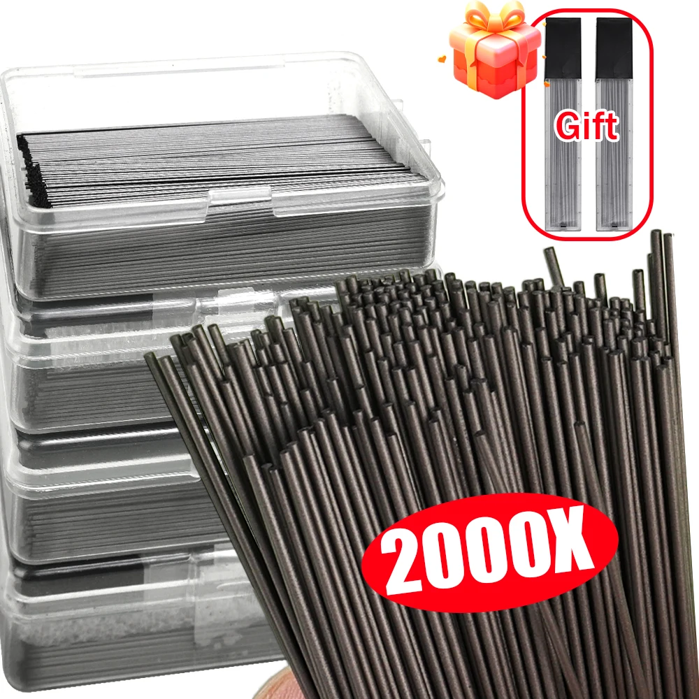 2000/1000PCS High-capacity Mechanical Pencil Lead Refills 0.5mm 0.7mm Replaceable 2B Pen Refill Student Stationery Supplies