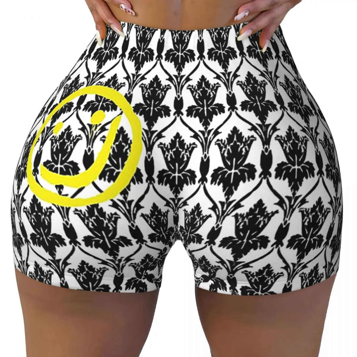 Benutzerdefinierte Sherlock Wallpaper Design Damen Gym Workout Laufshorts Athletic Volleyball Biker Yoga Shorts