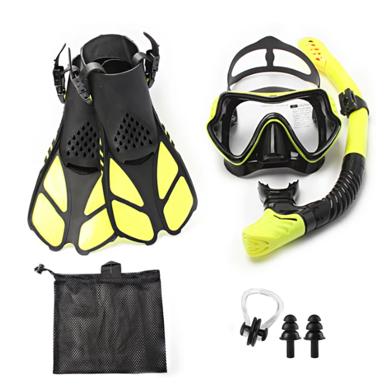 

【5PCS Snorkeling Set】 Diving Mask Breathing Tube Adjustment Diving Fins Anti Fog Snorkel Diving Equipment For Water Sports