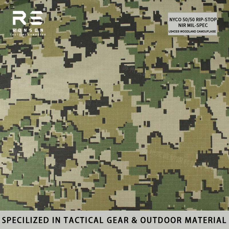 Hot Sale 50% Nylon 50% Cotton Ripstop Fabric US4CES Mexico Camo NYCO5050 Tactical Fabric Durable Use for Uniform In Stock
