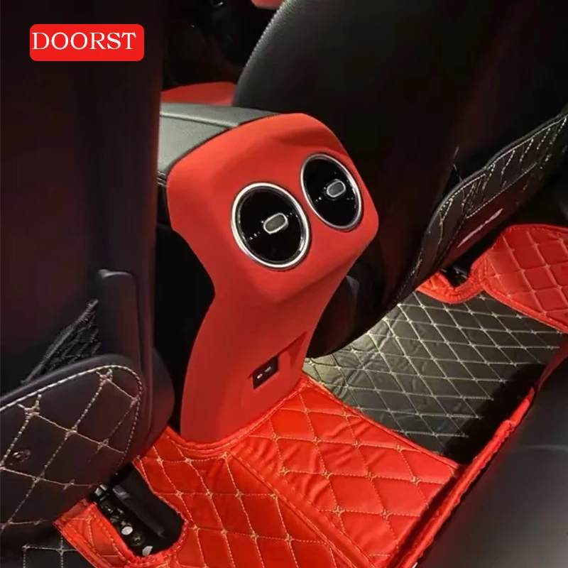 For Mercedes Benz A CLA Class W177 C118 Car Leather Panel Cover Rear Air Vent Cover Interior Modification Decoration Accessories