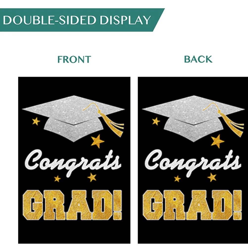 

1Pcs Graduation Garden Flag Double Sided Polyester Yard Banner Durable Bright Colors Fade Resistant Outdoor Decorative Flag